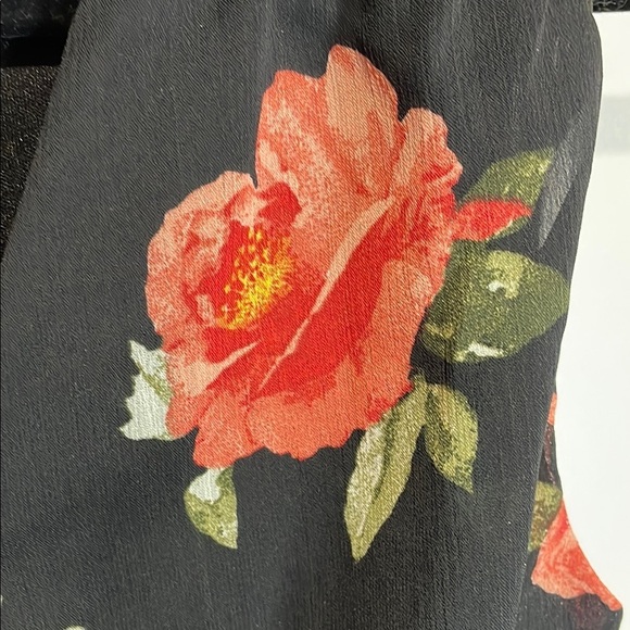 Jolie Vie Black Floral Maxi Dress V-Neck Sleeveless Medium - Picture 4 of 13